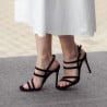 Damen Sandalen 1345 schwarzes Veloursleder lifestyle