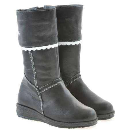Kleine Kinderstiefel 25c schwarz+weiß