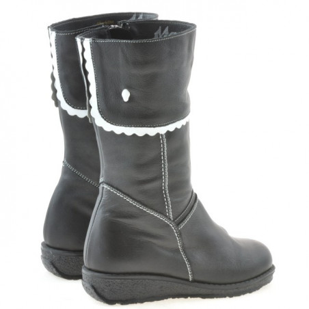 Kleine Kinderstiefel 25c schwarz+weiß