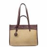 Damen-Strandtasche 045g 01 burgundy+Raffia