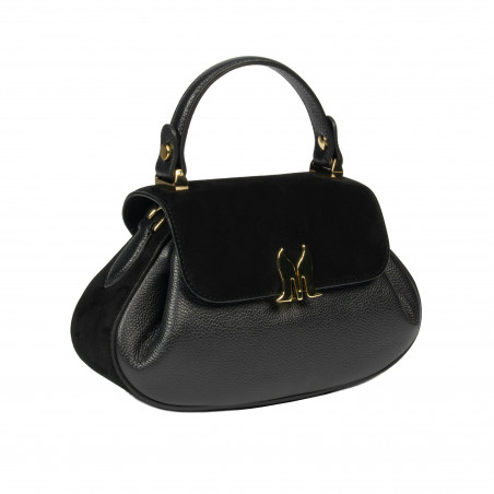Damentasche Handtasche 042g Bufo Schwarz+Biz Schwarz