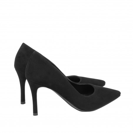 Damen elegante Schuhe 1320 schwarz Velours