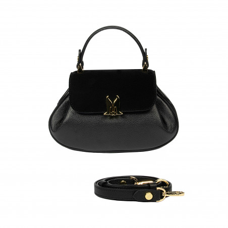 Damentasche Handtasche 042g Bufo Schwarz+Biz Schwarz