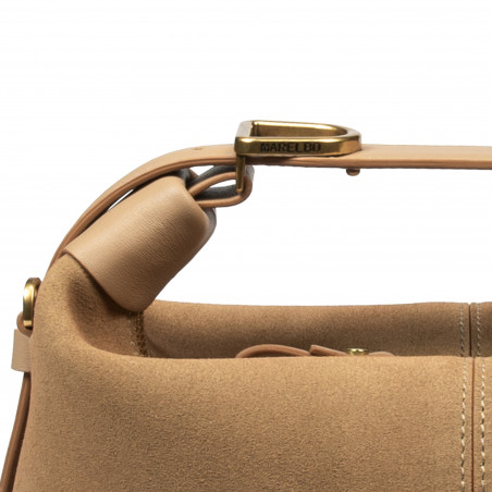 Handtasche Damen 037g Wildleder Nude
