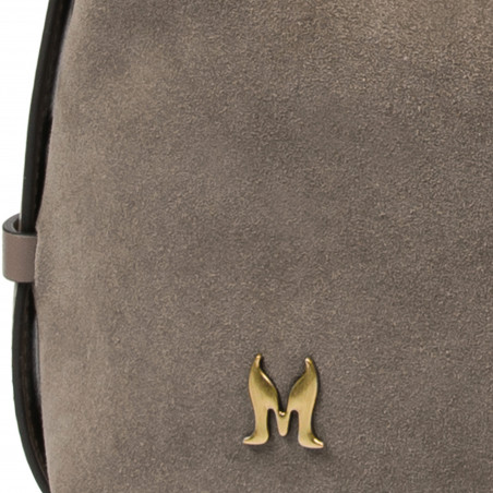 Damenhandtasche 037g Wildleder Sandstein