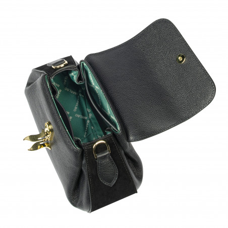 Damentasche Handtasche 042g Bufo Schwarz+Biz Schwarz