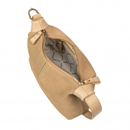 Handtasche Damen 037g Wildleder Nude
