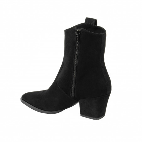 Damenstiefeletten mit Absatz 1411-1 schwarz Velours