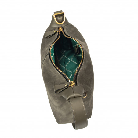 Damengeldbörse Handtasche 037g Wildleder Oliv