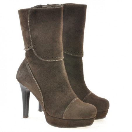 Damenstiefel 1132 braun Antilope