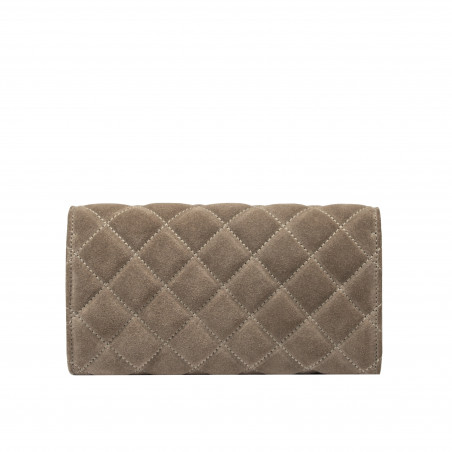 Damen-Umhängetasche 048g Wildleder Sandstein