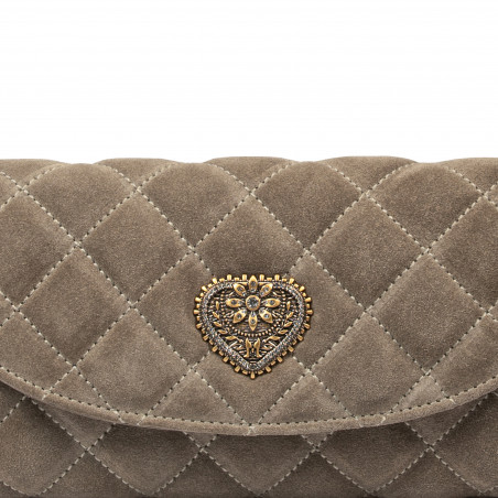 Damen-Umhängetasche 048g Wildleder Sandstein