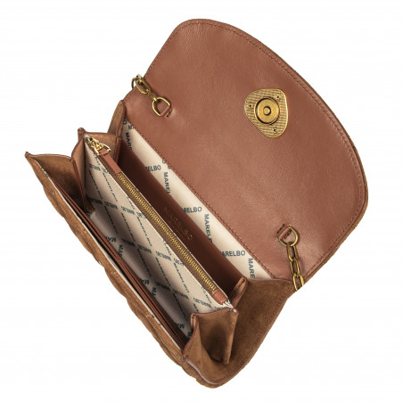 Damentasche für die Schulter 048g Wildleder Braun
