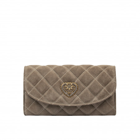 Damen-Umhängetasche 048g Wildleder Sandstein