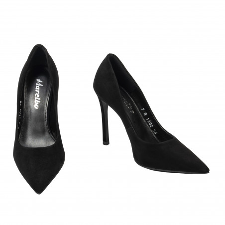 Elegante Damenschuhe 1302 Schwarz Velours