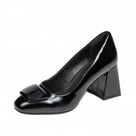 Damen elegante Schuhe 1324 Lack schwarz