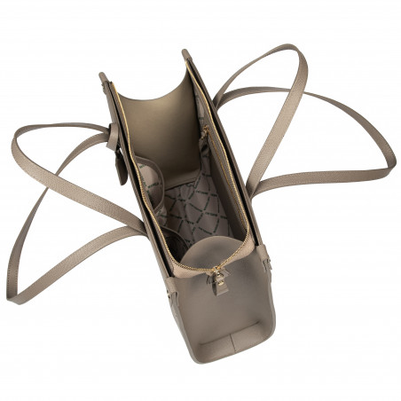Damentasche Schultertasche 047g Taupe Caviar