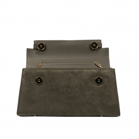Damentasche Schultertasche 041g Wildleder Olive