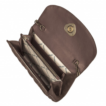 Damentasche Schultertasche 048g Wildleder Schokolade