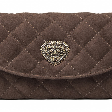 Damentasche Schultertasche 048g Wildleder Schokolade