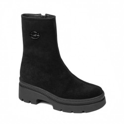 Damenstiefel 3408 schwarzes Veloursleder