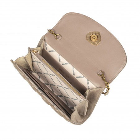 Damen-Umhängetasche 048g Wildleder Sandstein