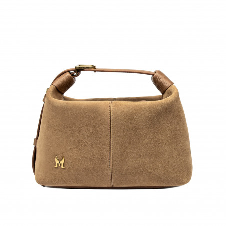 Damentasche Handtasche 037-1g Wildleder Nude
