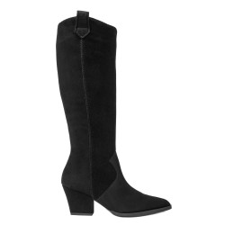 Damenstiefel mit Absatz 1412 schwarzer Velours