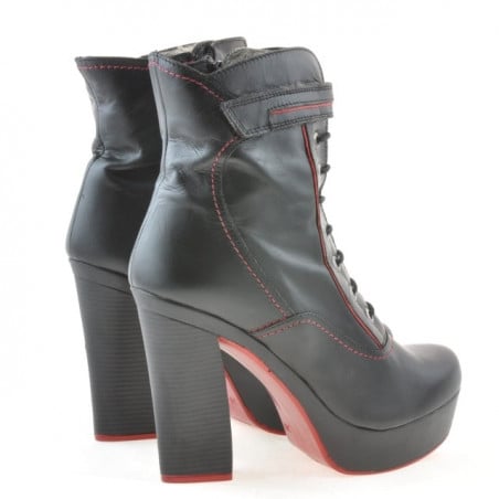 Damenstiefel 3261 schwarz+rot