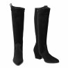 Damenstiefel mit Absatz 1412 schwarzer Velours