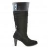 Damenstiefel 1121-1 Schwarz+Schwarz Antilope