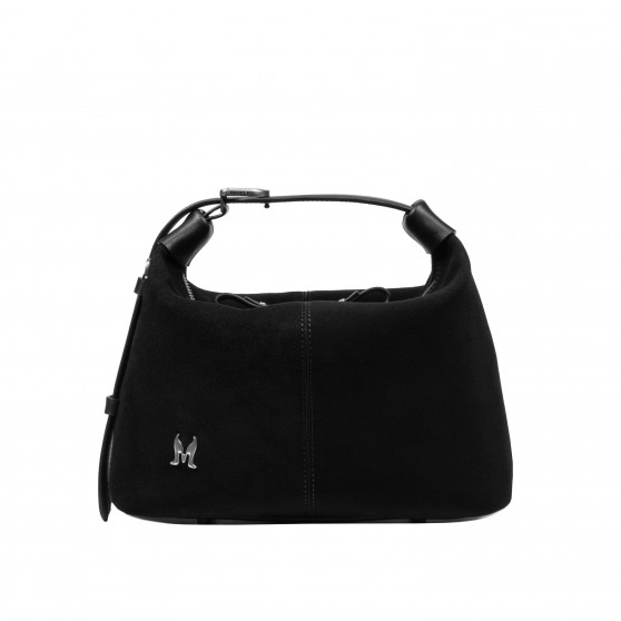 Damenhandtasche 037-1g 01 schwarzes Wildleder