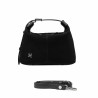 Damenhandtasche 037-1g 01 schwarzes Wildleder