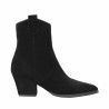 Damenstiefeletten mit Absatz 1411-1 schwarz Velours