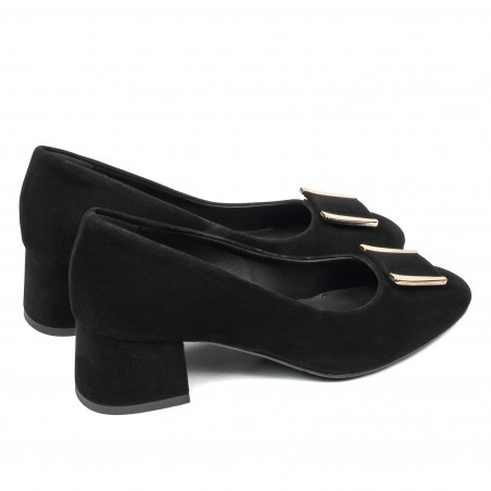 Elegante Damenschuhe 1321 schwarz Velours