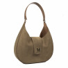 Damen-Schultertasche 050g Wildleder Camel