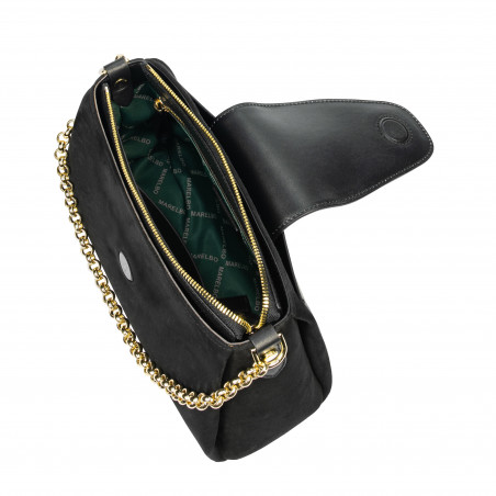 Damenschultertasche 051g Schwarz Camoscio