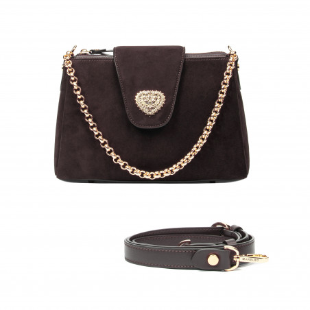 Umhängetasche Damen 051g Kaffeewildleder