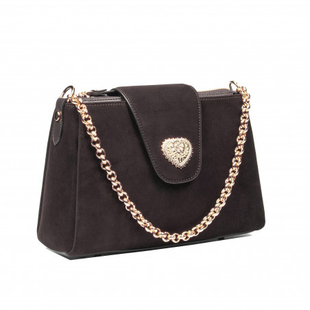 Umhängetasche Damen 051g Kaffeewildleder