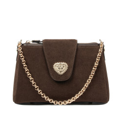 Damentasche aus Wildleder 051g Schokolade