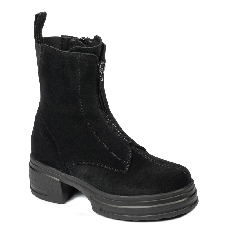 Damenstiefeletten 3418 schwarz Velours