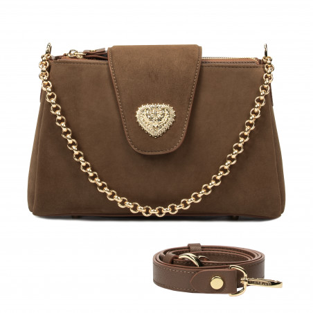 Damentasche Schultertasche 051g Wildleder Latte