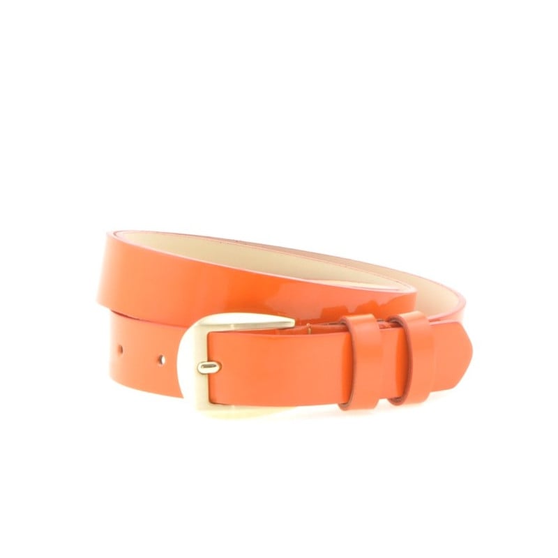 Damen-Gürtel 01m Lack Orange
