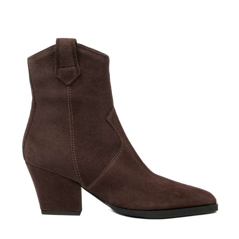 Damen Stiefeletten mit Absatz 1411 Kakao Velours