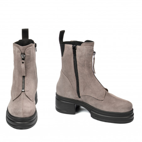 Damenstiefel 3418 Sand Veloursleder