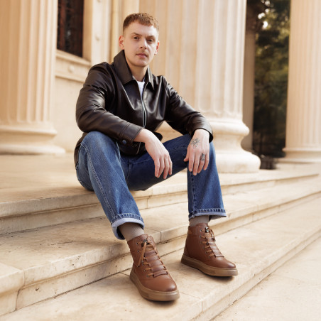 Herrenstiefel 4152 braun kombiniert lifestyle