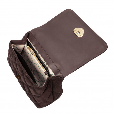 Damentasche Schultertasche 049g Wildleder Kaffee