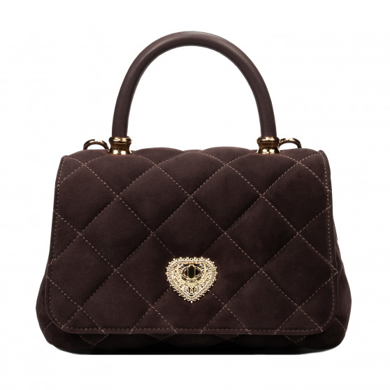 Damentasche Schultertasche 049g Wildleder Kaffee