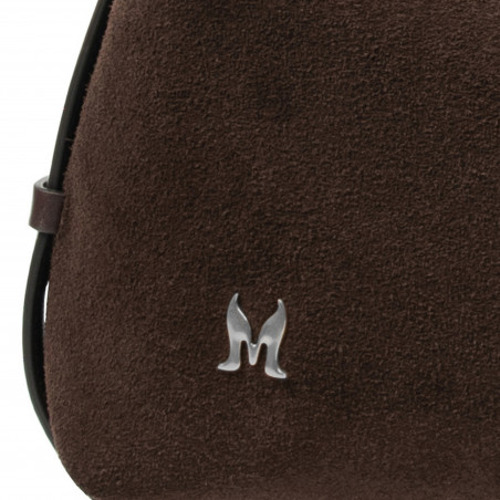 Damentasche Handtasche 037-1g 01 Wildleder Schokolade
