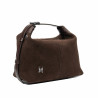 Damentasche Handtasche 037-1g 01 Wildleder Schokolade